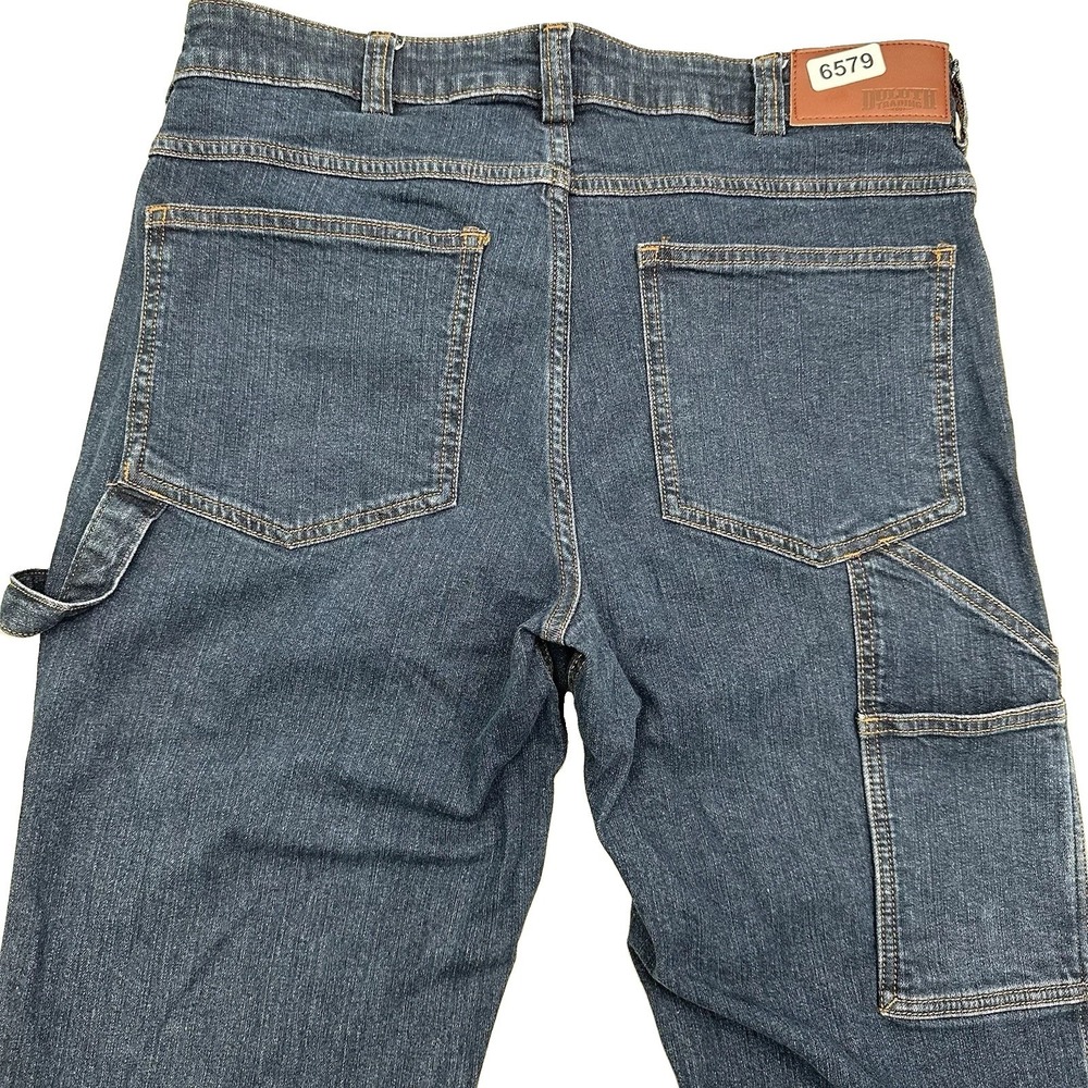 Duluth Trading 40 Grit Carpenter Jeans 32x34 Standard Dark Blue Pants Stretch